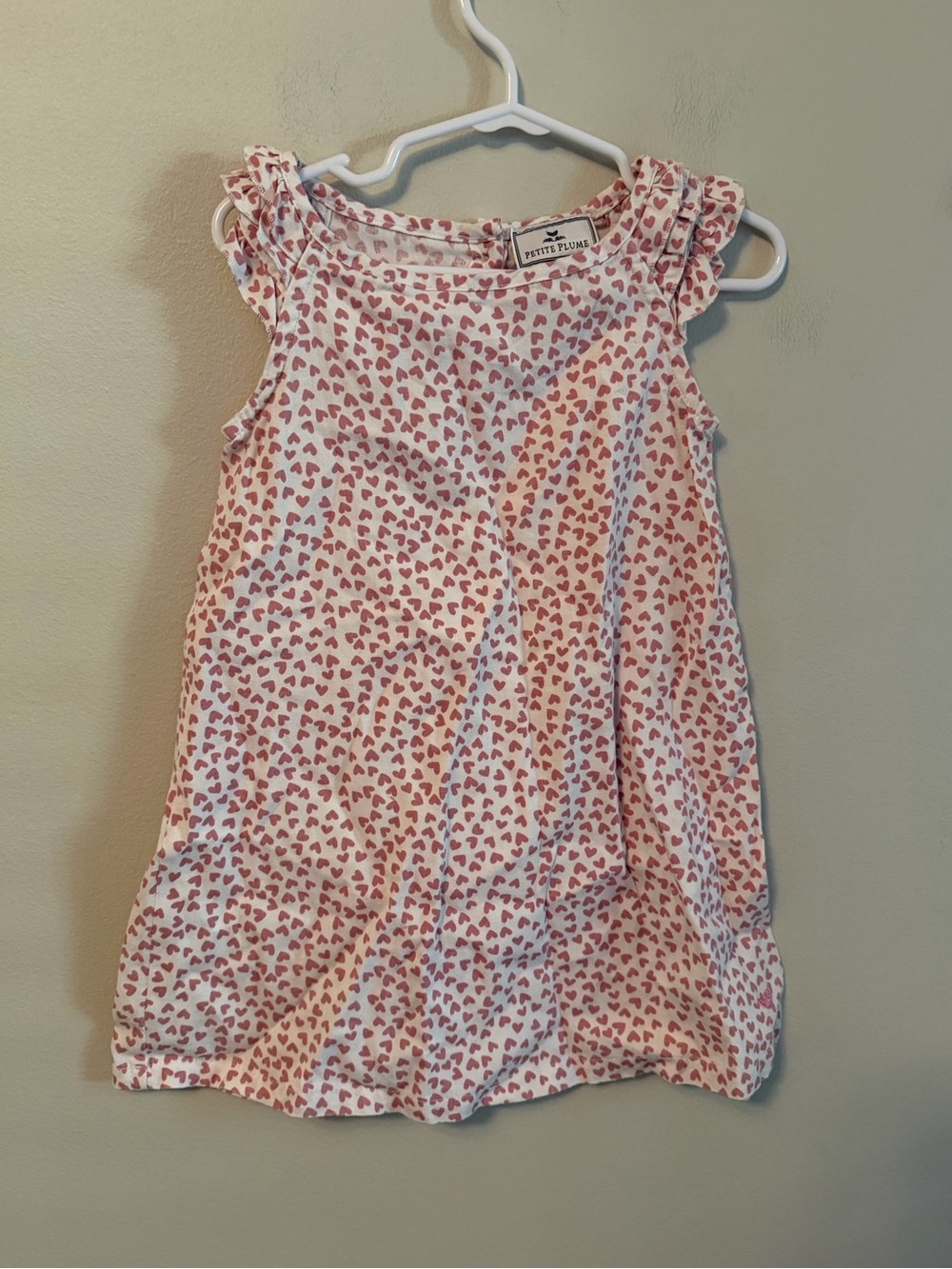Petite Plum Pink Heart Print Ruffle Sleeve Nightgown